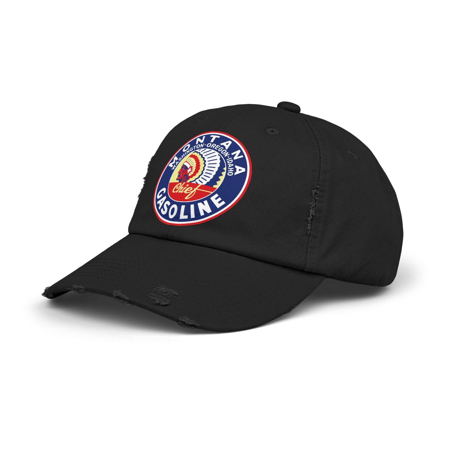 Montana Chief Gasoline Distressed Cap — Vintage Inland Empire Petroliana Hat | The Faded Label Co.