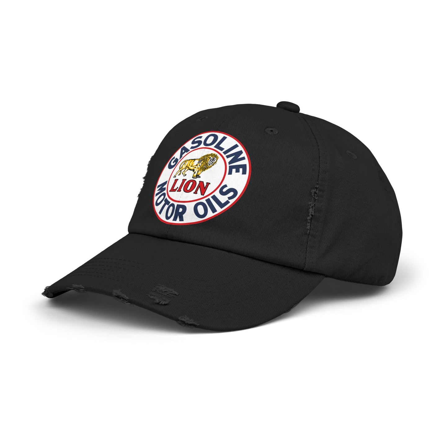 Lion Gasoline Distressed Cap — Vintage Arkansas Petroliana Hat | The Faded Label Co.
