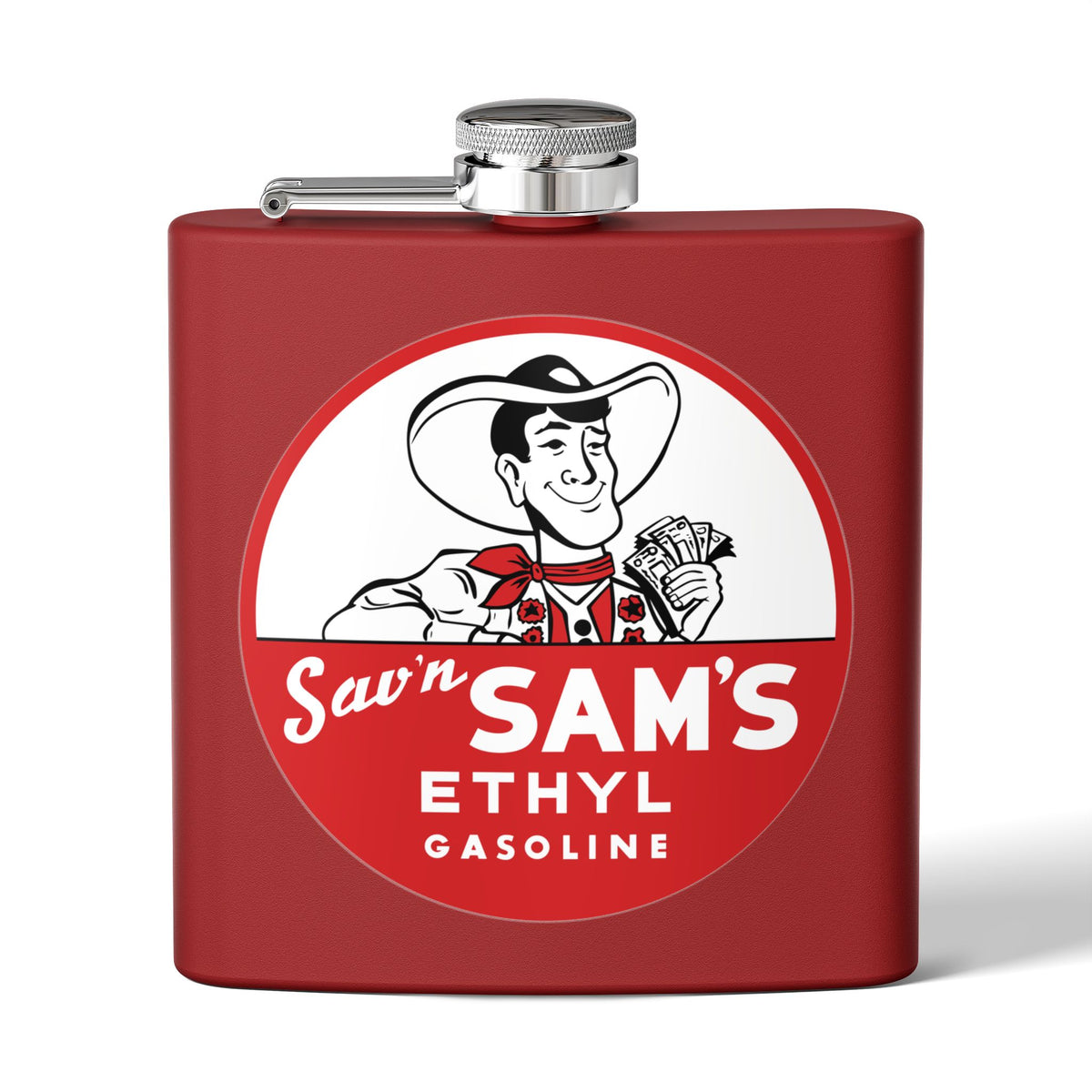 Sam's Ethyl Gasoline Flask — Vintage Independent Petroliana Gift | The Faded Label Co.
