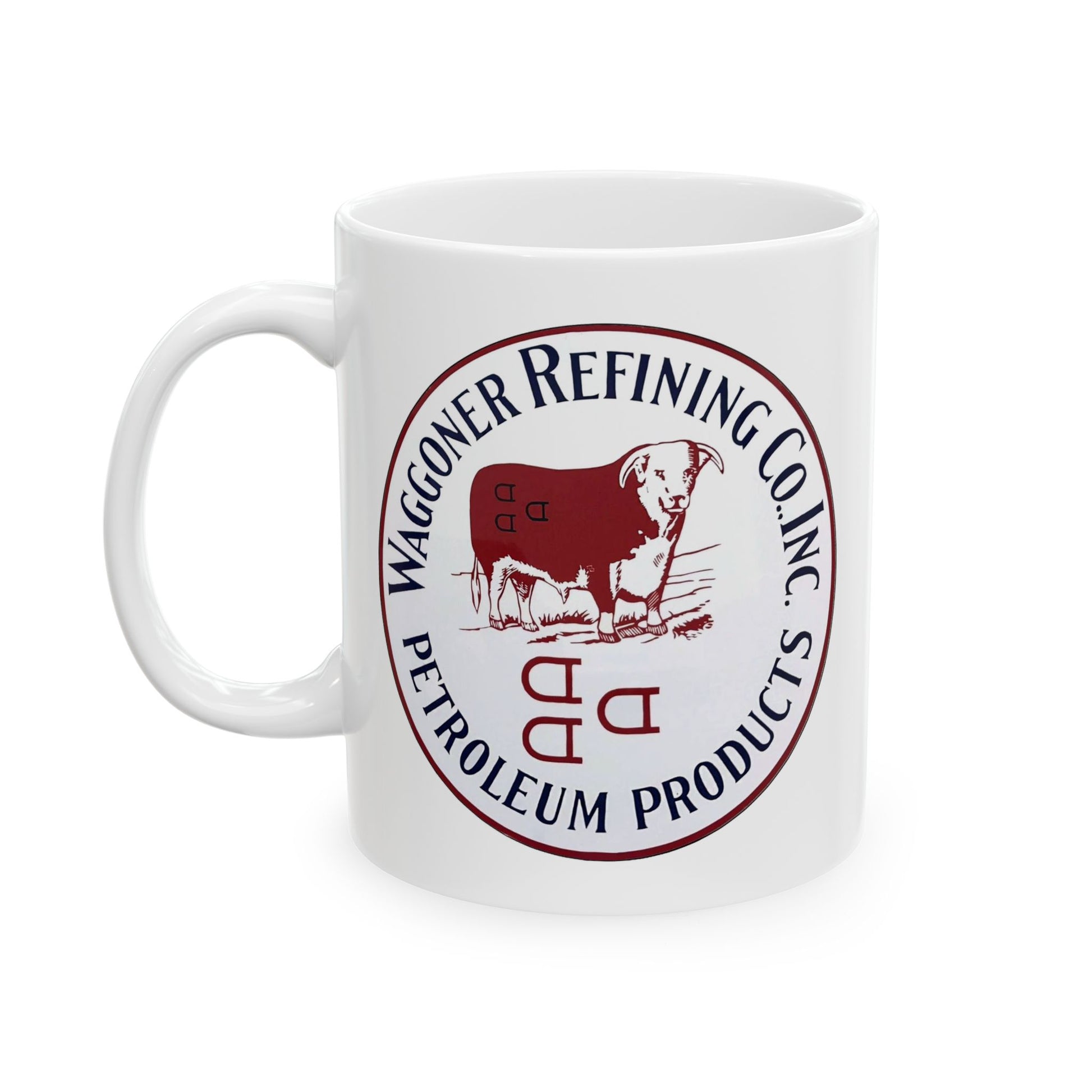 Waggoner Refining Co. ceramic mug — vintage Texas petroliana decor — The Faded Label Co.