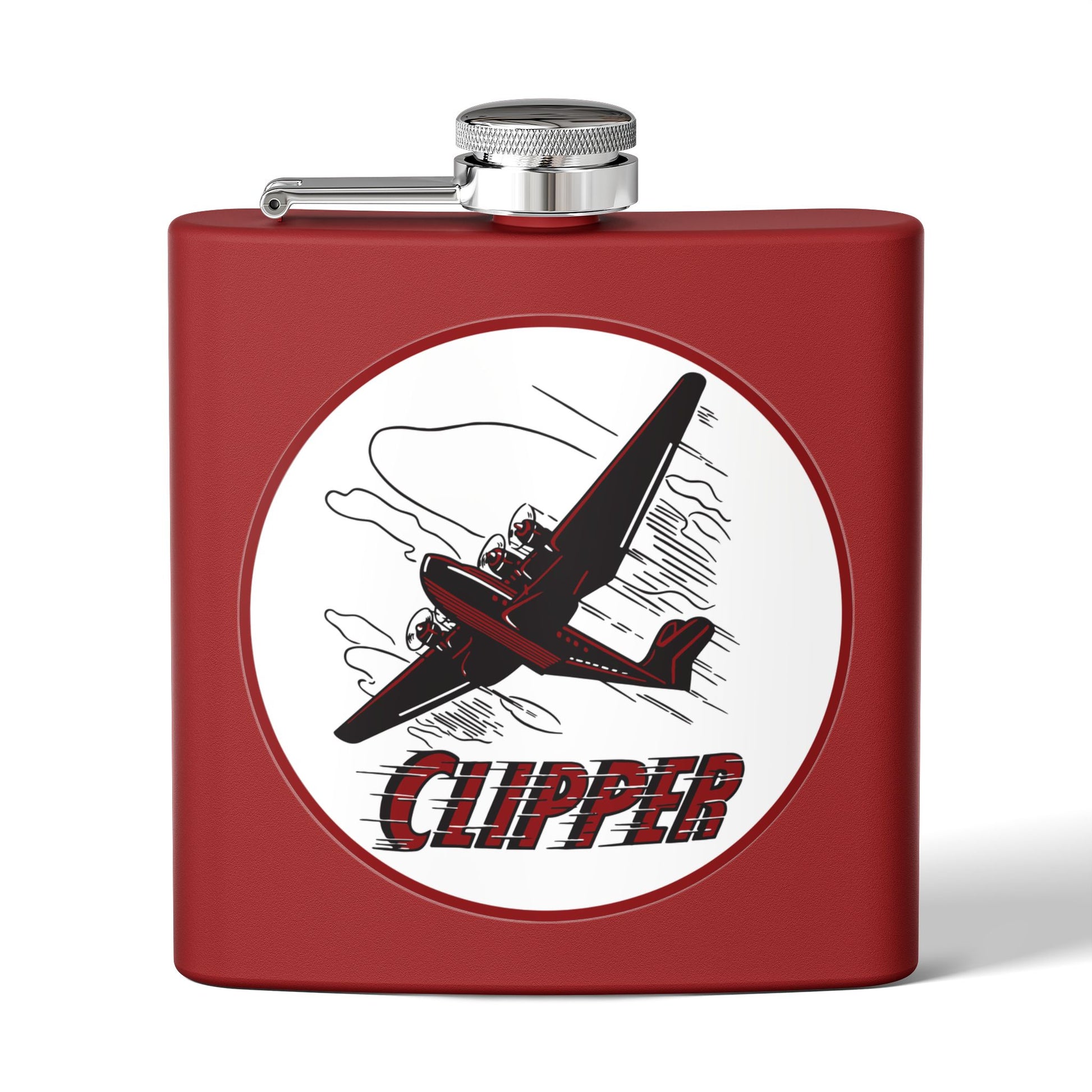 Clipper Petroleum flask detail — vintage petroliana gift — The Faded Label Co.