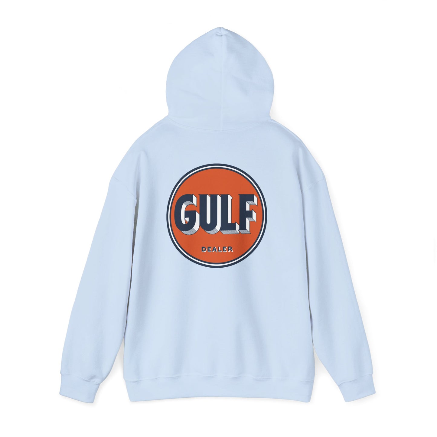 Gulf dealer Logo Hoodie — Vintage Orange Gas Station Crewneck