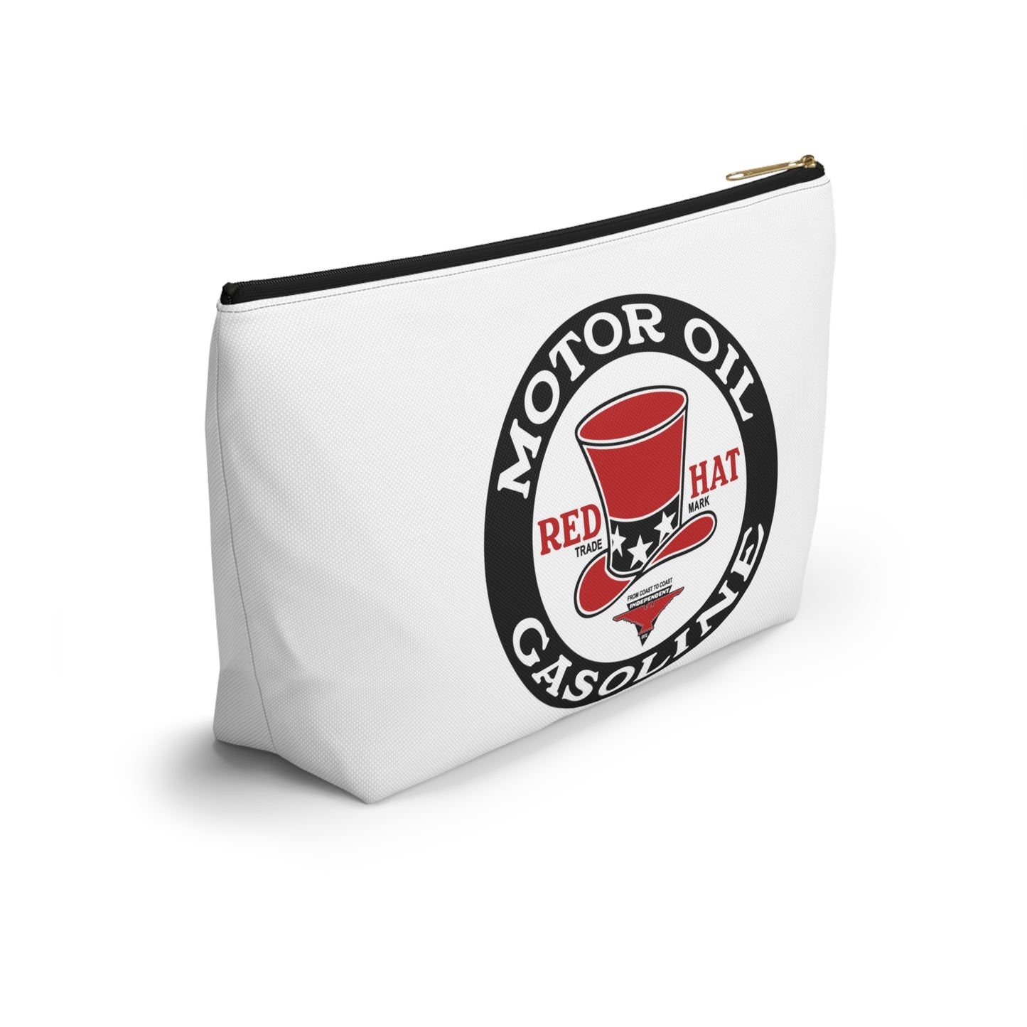 Red Hat Motor Oil & Gasoline Accessory Pouch — Vintage Rare Petroliana Gift | The Faded Label Co.