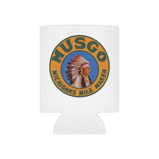 Musgo can cooler — vintage Michigan petroliana gift — The Faded Label Co.