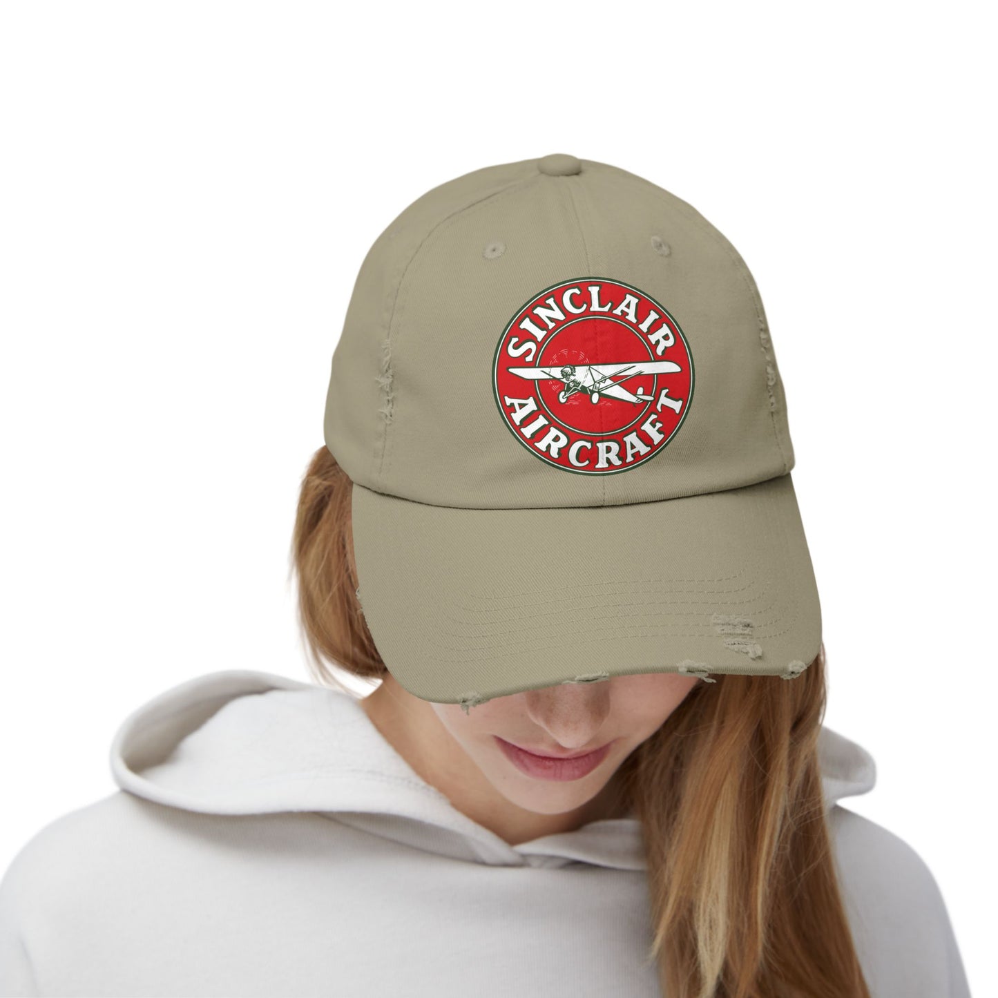Sinclair Aircraft Distressed Baseball Cap — Vintage Aviation Pilot Hat