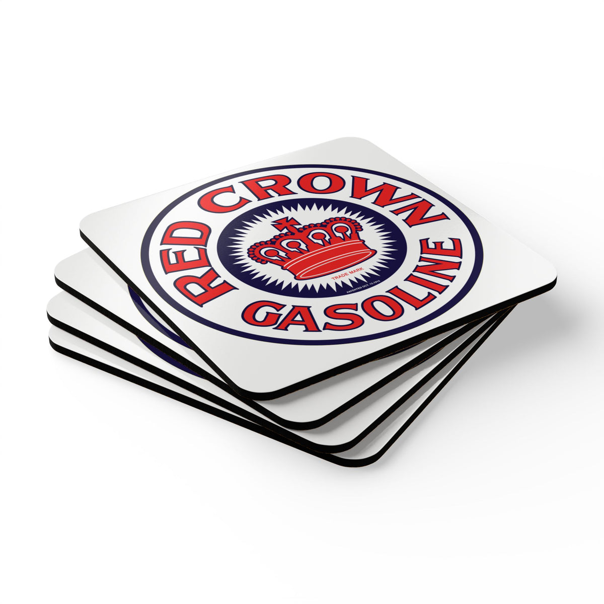 Red Crown Gasoline Coaster Set — Vintage Standard Oil Petroliana Gift | The Faded Label Co.