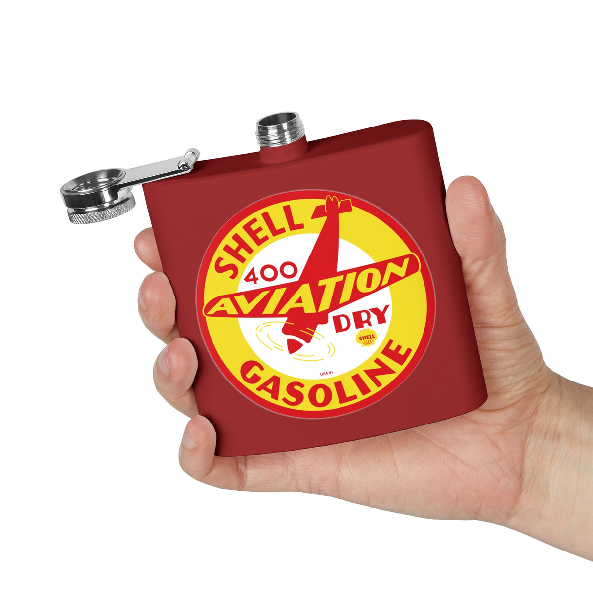 Shell Aviation 400 Flask — Vintage Aviation Petroliana Gift | The Faded Label Co.