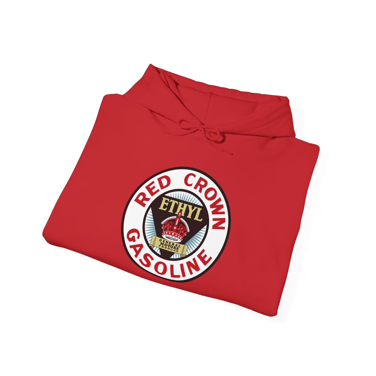 Red Crown Ethyl  Gasoline Logo Hoodie — Vintage Ethyl Oil Company Pullover