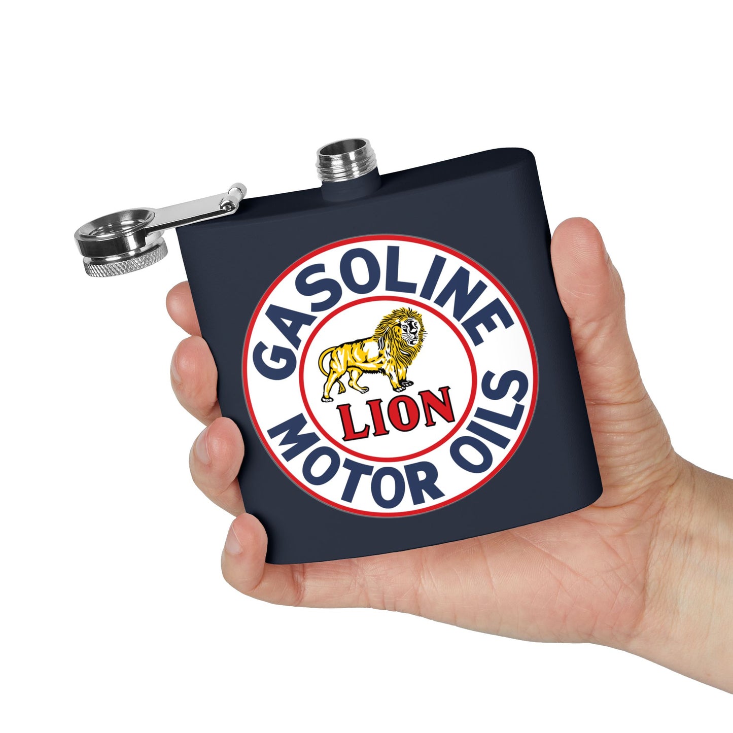 Lion Gasoline Flask — Vintage Arkansas Petroliana Gift | The Faded Label Co.