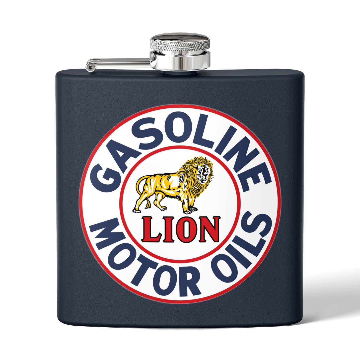 Lion Gasoline Flask — Vintage Arkansas Petroliana Gift | The Faded Label Co.