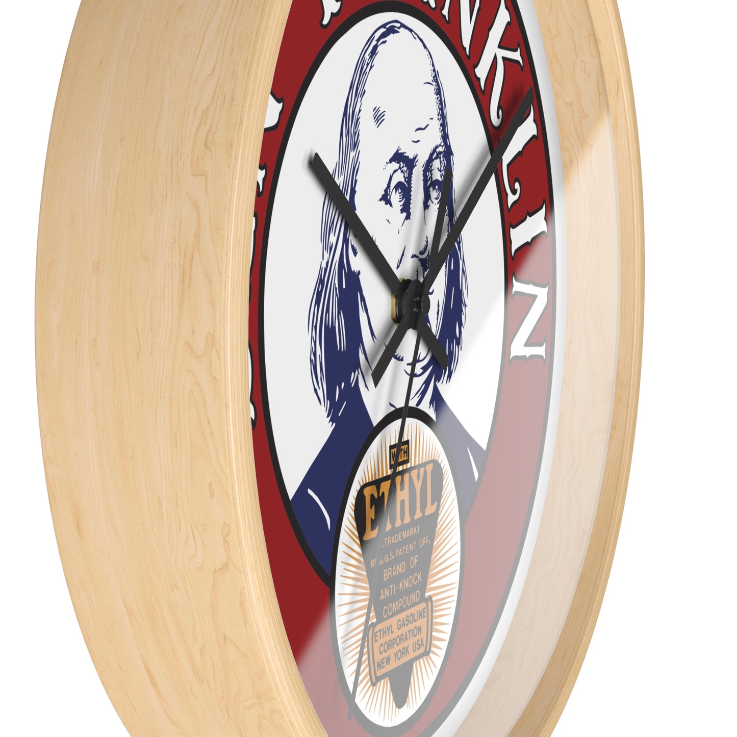 Ben Franklin Wall Clock – Vintage Patriotic Portrait Clock with Ethyl Seal