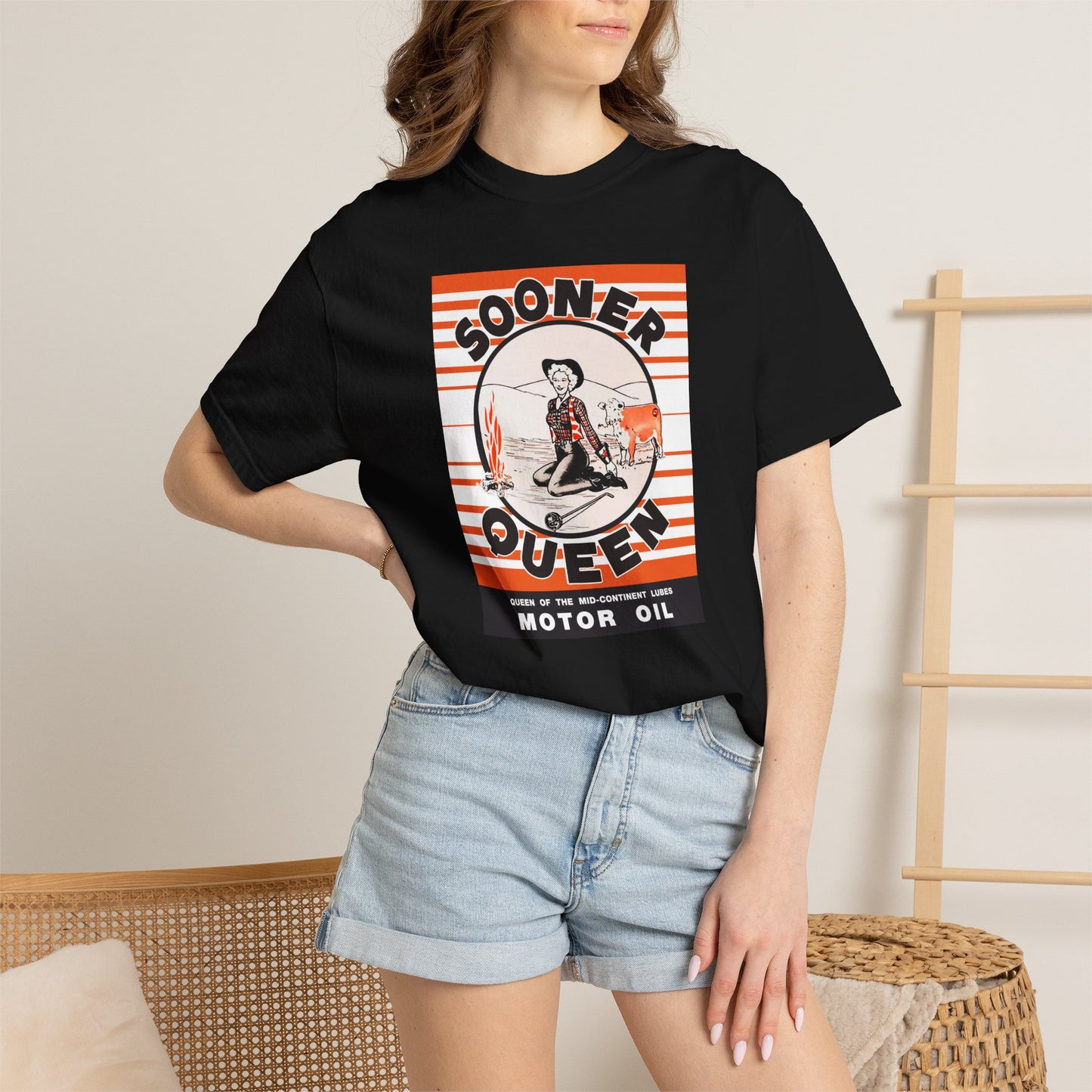Sooner Queen Motor Oil Graphic T-Shirt comfort colors 1717