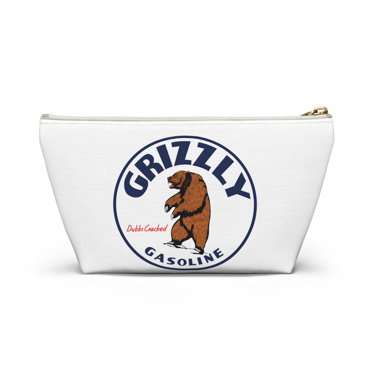 Grizzly Gasoline Accessory Pouch — Vintage Montana Petroliana Gift | The Faded Label Co.
