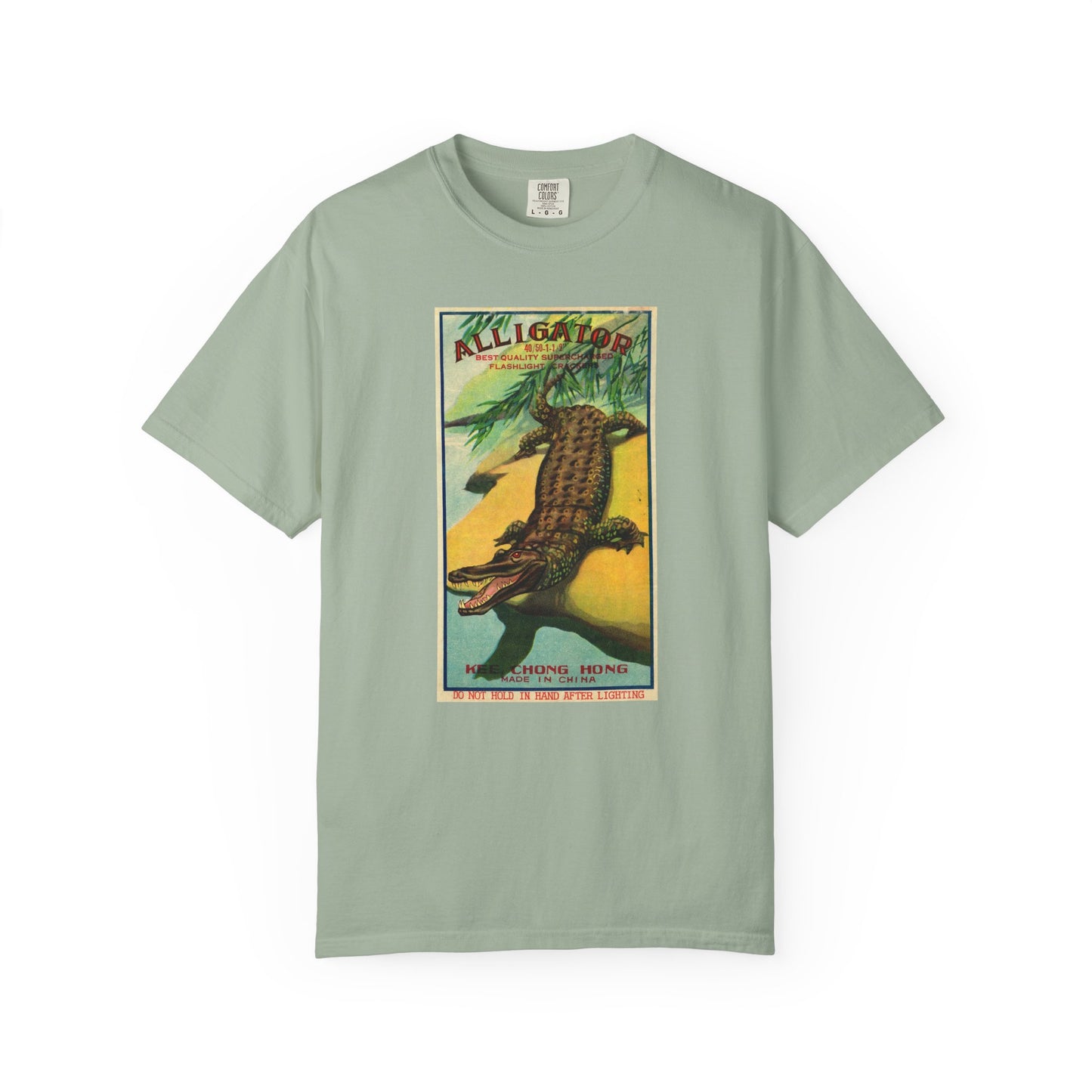 Alligator Brand Firecrackers t-shirt True Navy — vintage mid-century fireworks art graphic tee — The Faded Label Co.