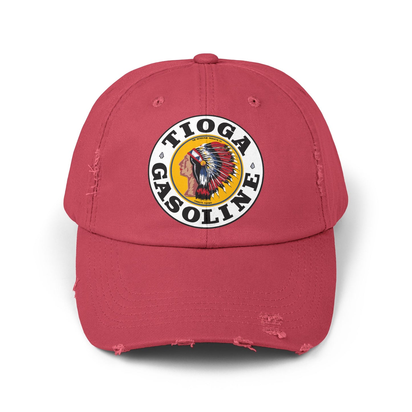 Tioga Gasoline distressed cap scotland blue — vintage petroliana hat — The Faded Label Co.