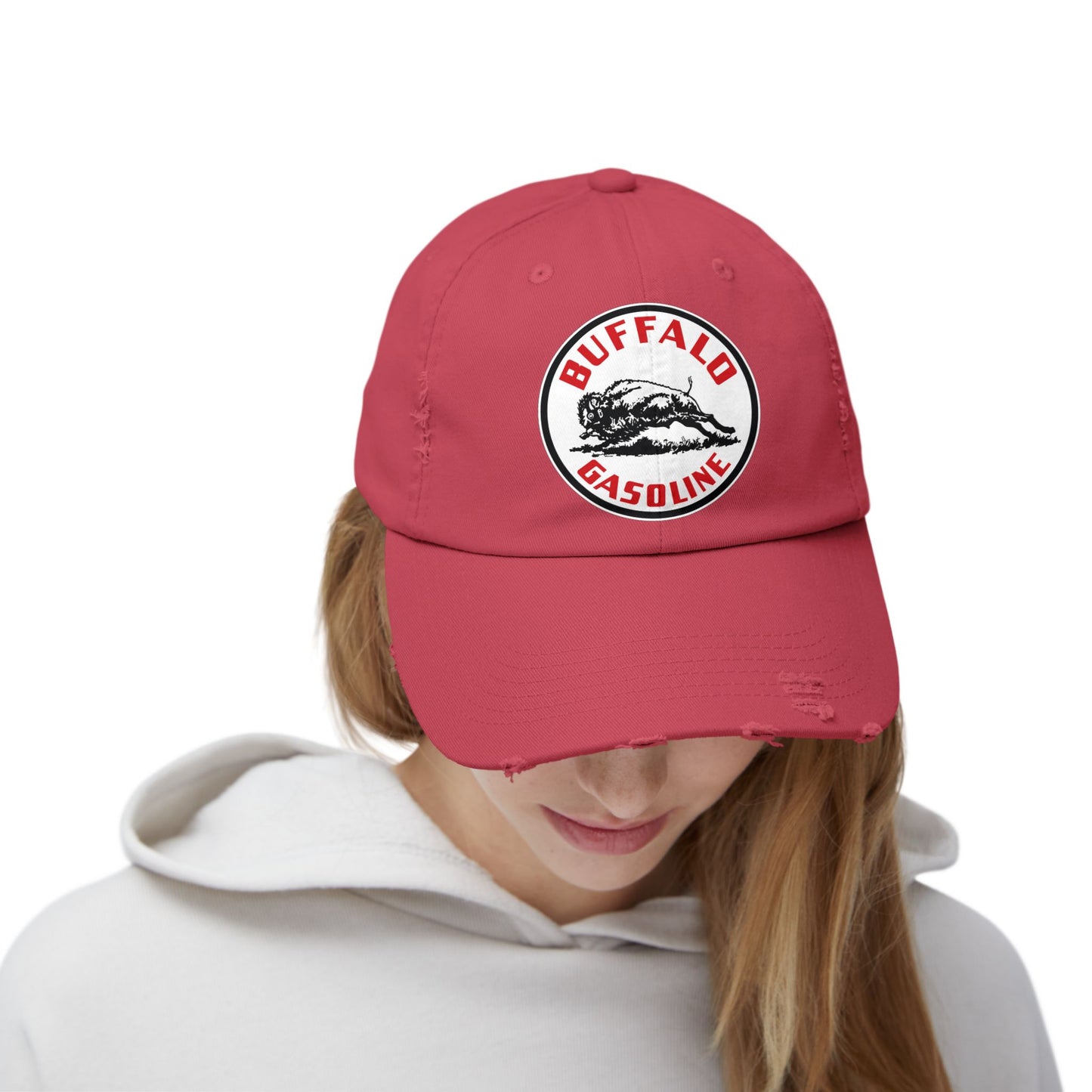 Buffalo Gasoline Distressed Cap — Vintage Petroliana Hat | The Faded Label Co.