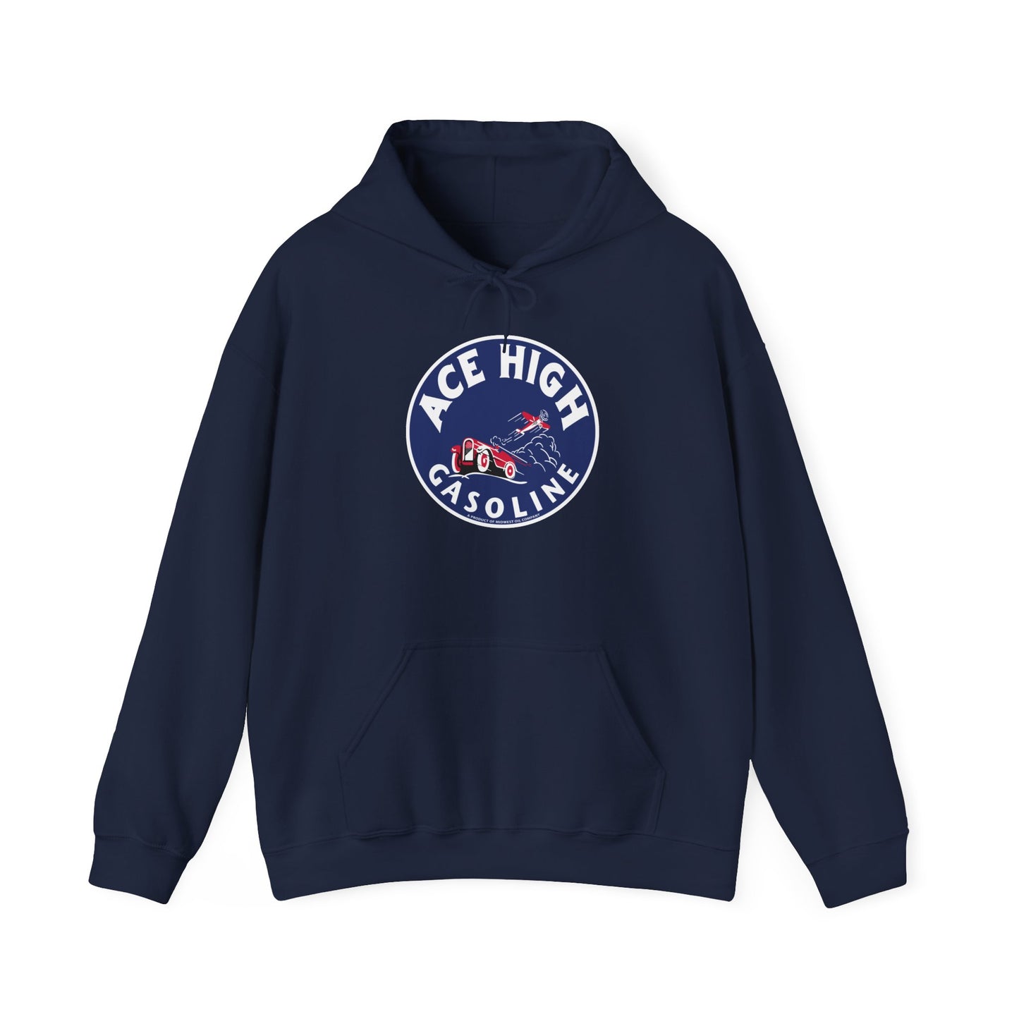 Ace High Gasoline Hoodie — Vintage Racing Logo Pullover