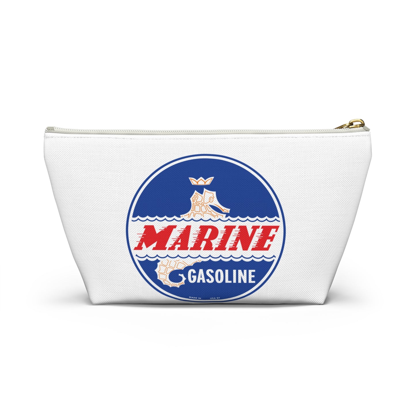 Marine Gasoline Accessory Pouch — Vintage Dockside Petroliana Gift | The Faded Label Co.