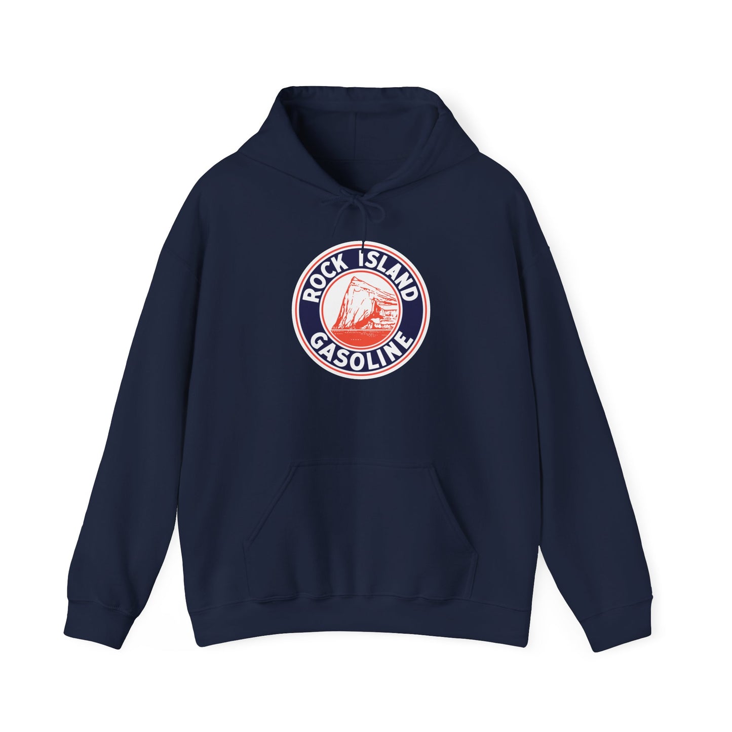 Rock Island Gasoline Hoodie — Vintage Gas Station Logo Pullover