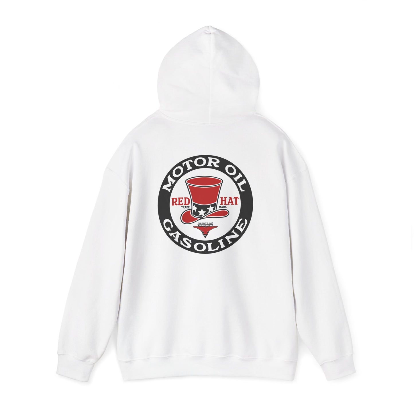 Red Hat Motor Oil Gasoline Hoodie – Retro Vintage Gas & Mechanic Sweatshirt