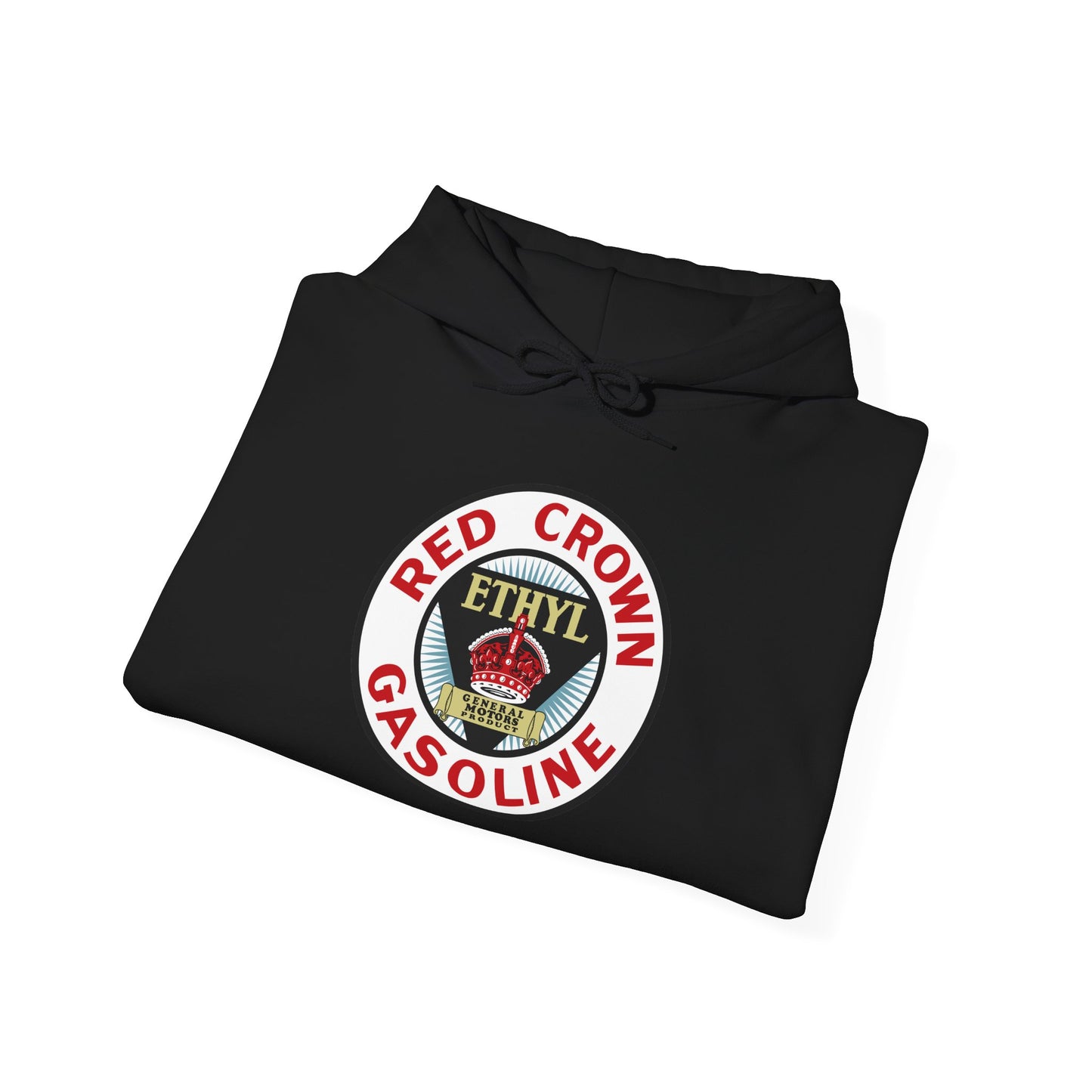 Red Crown Ethyl  Gasoline Logo Hoodie — Vintage Ethyl Oil Company Pullover