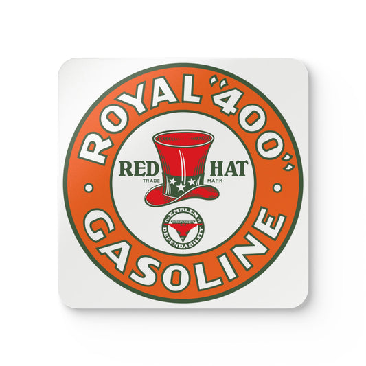 Red Hat Royal 400 coaster set — vintage petroliana gift — The Faded Label Co.