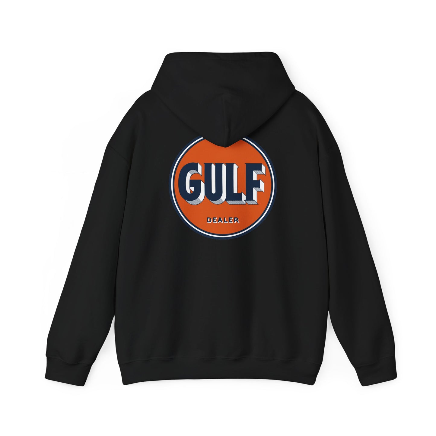 Gulf dealer Logo Hoodie — Vintage Orange Gas Station Crewneck