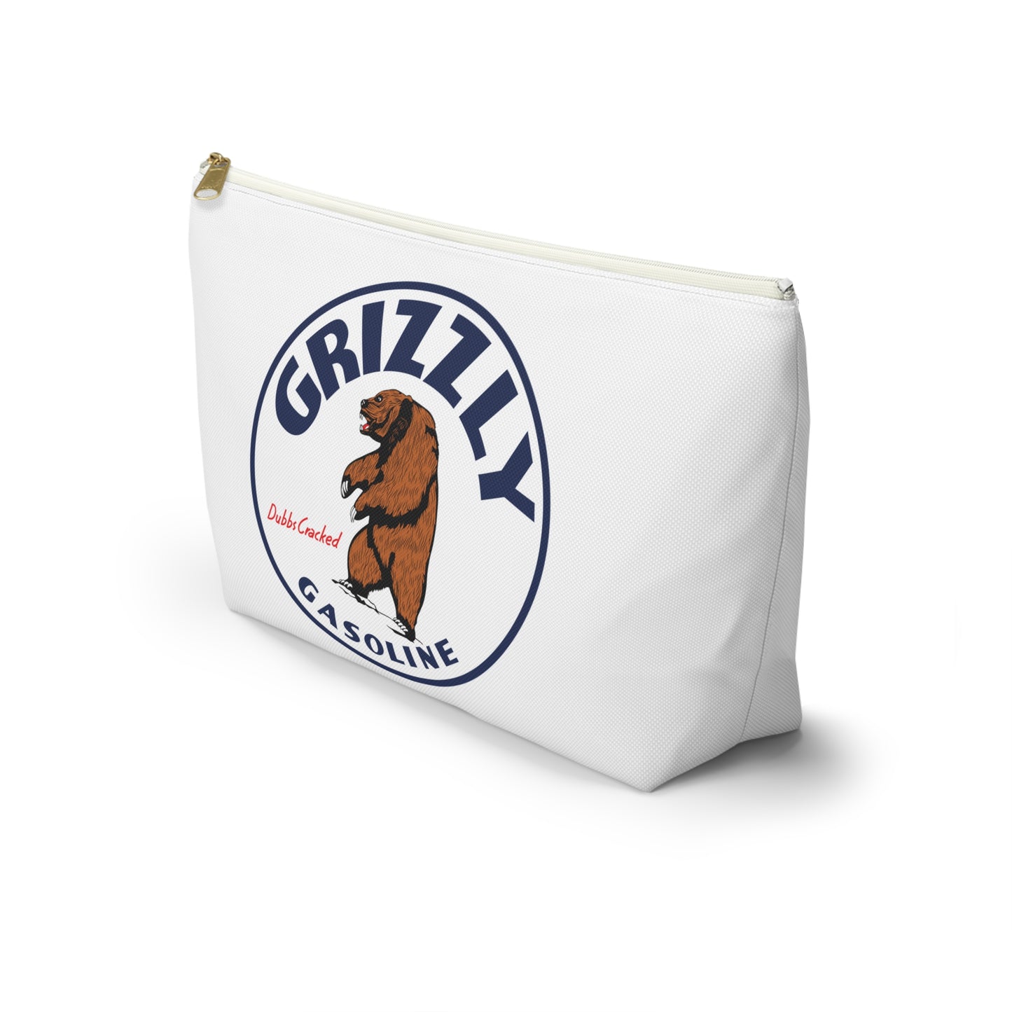Grizzly Gasoline Accessory Pouch — Vintage Montana Petroliana Gift | The Faded Label Co.