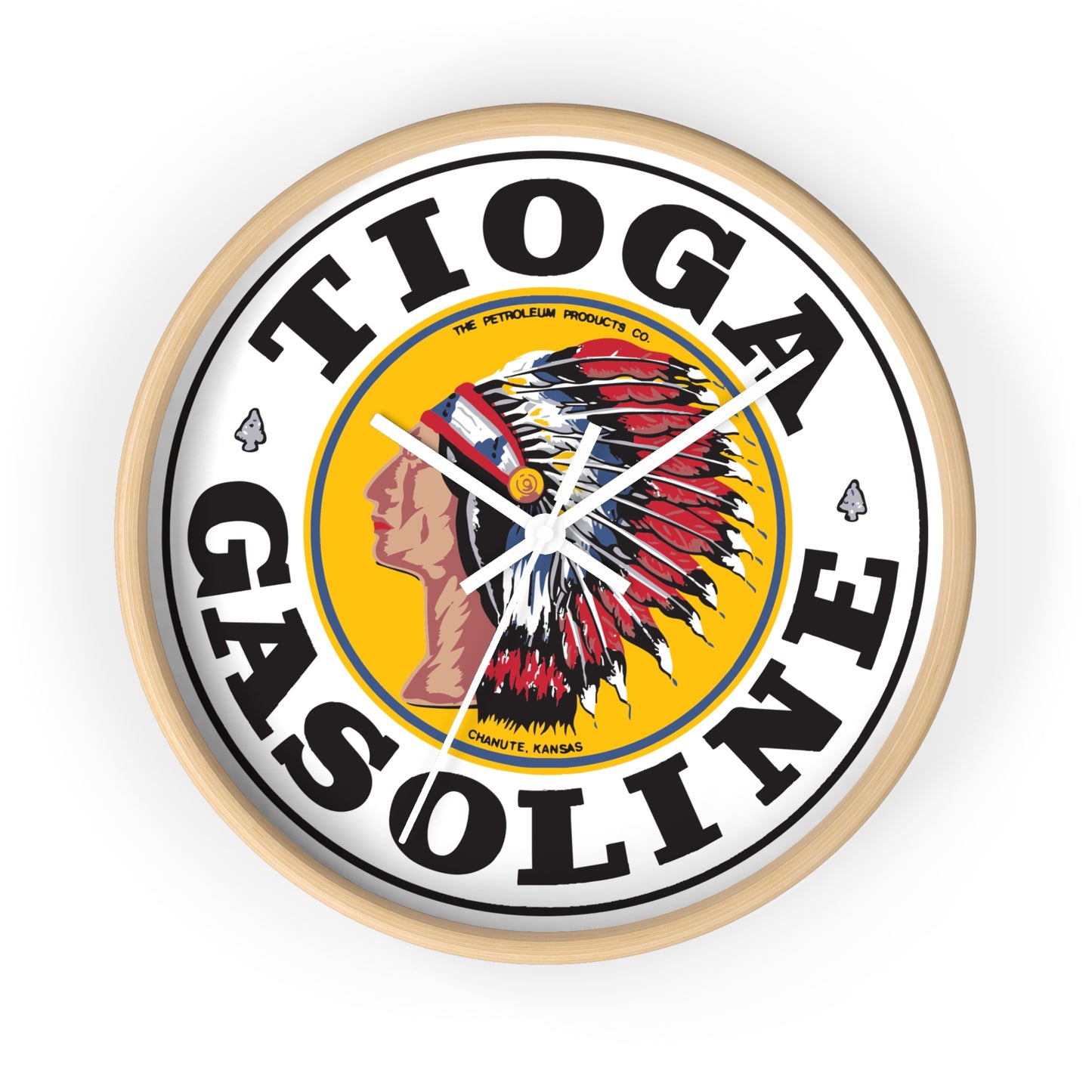 Tioga Gasoline Wall Clock — Vintage Petroliana Gift | The Faded Label Co.