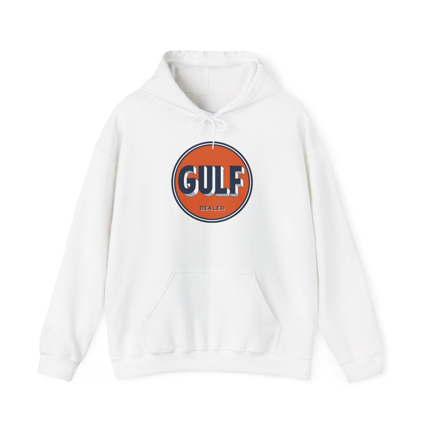 Gulf dealer Logo Hoodie — Vintage Orange Gas Station Crewneck