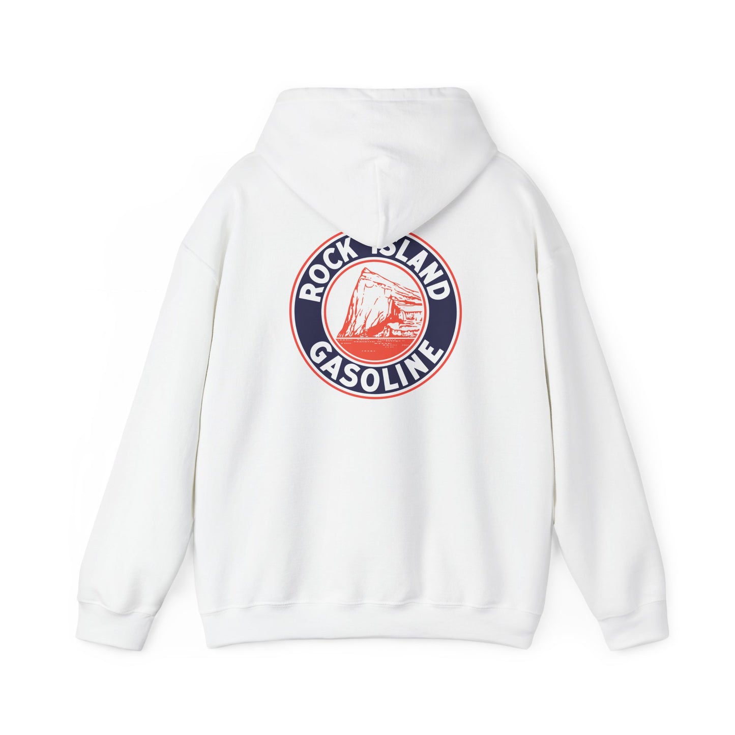 Rock Island Gasoline Hoodie — Vintage Gas Station Logo Pullover