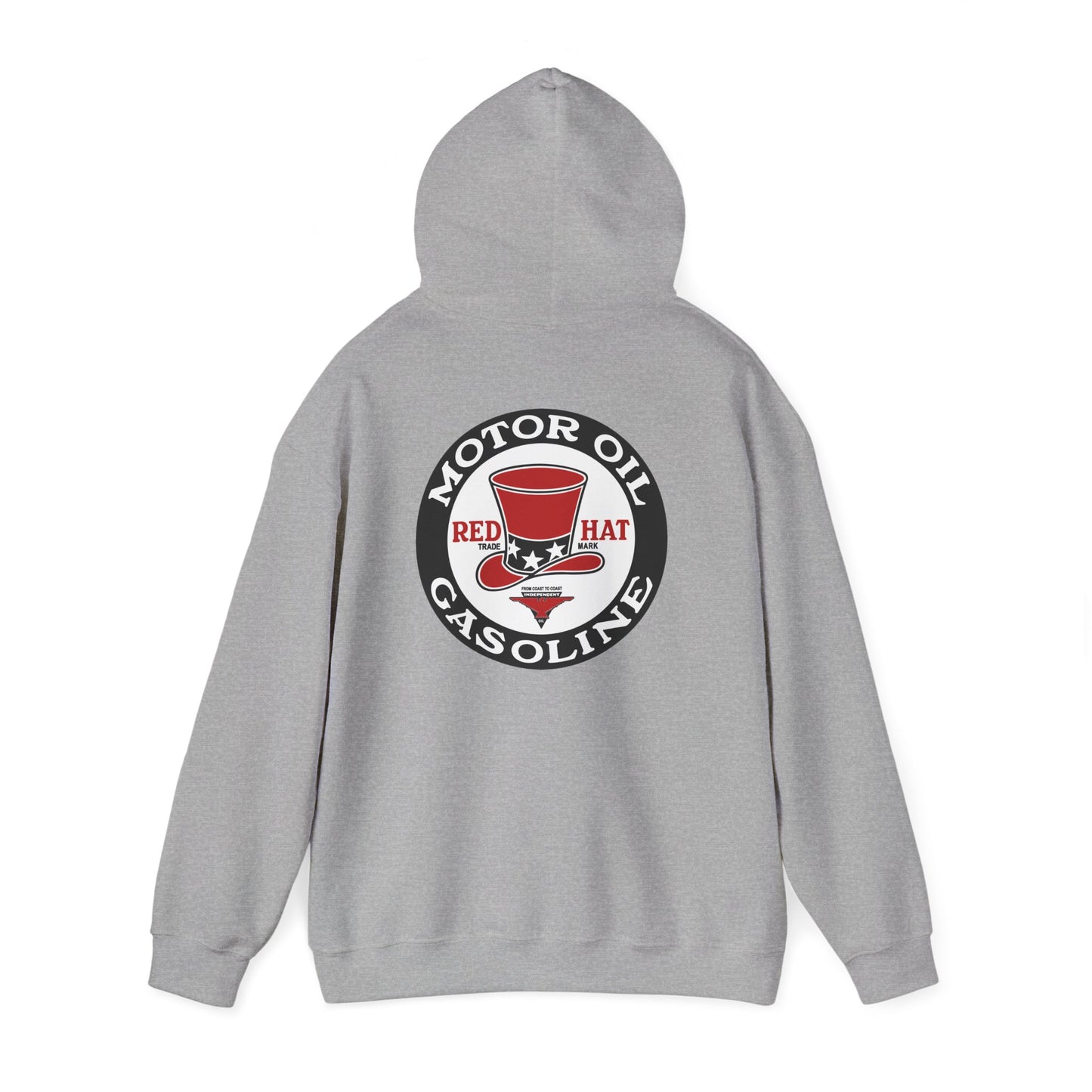 Red Hat Motor Oil Gasoline Hoodie – Retro Vintage Gas & Mechanic Sweatshirt