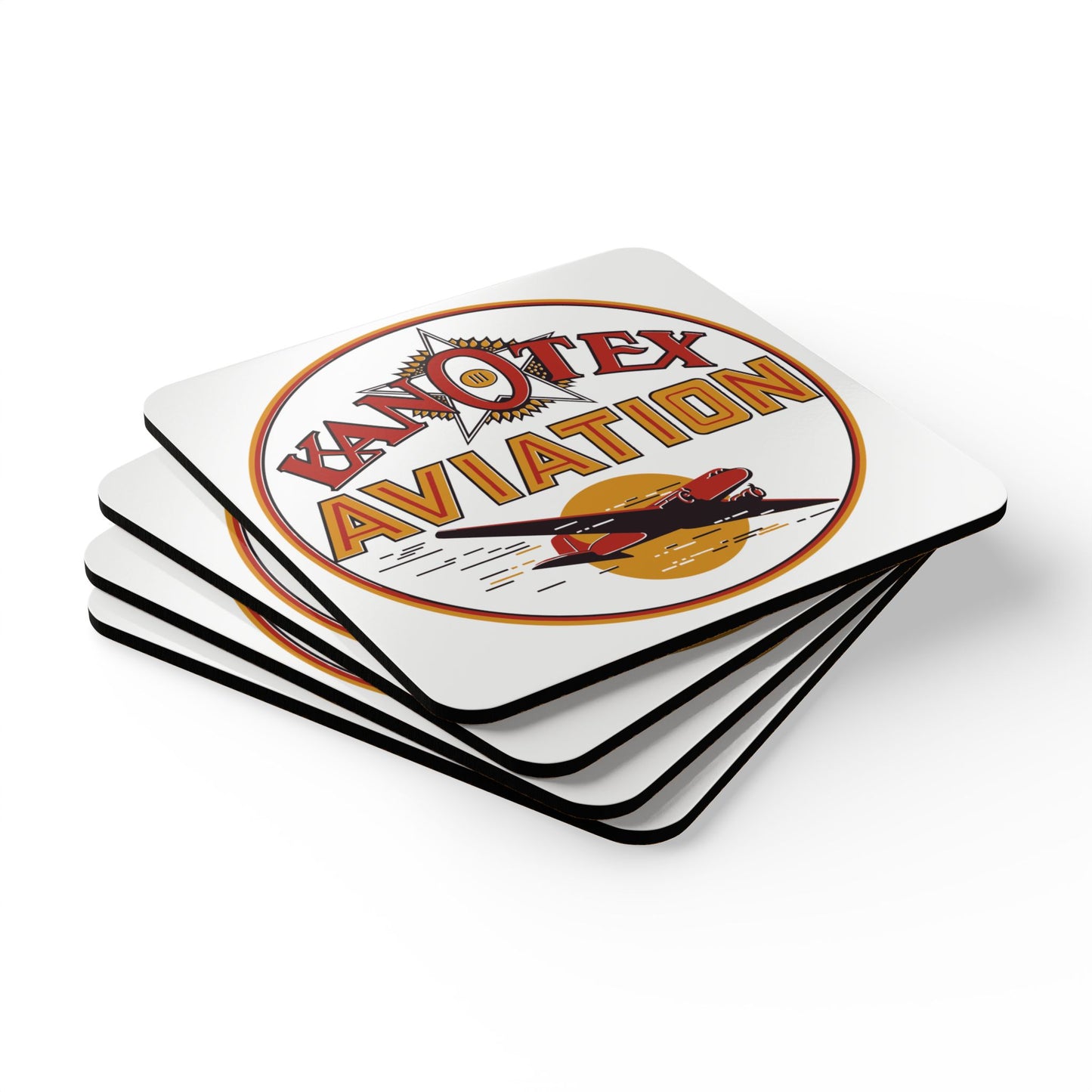 Kanotex Aviation Ceramic Coaster Set — Vintage Petroliana Gift | The Faded Label Co.