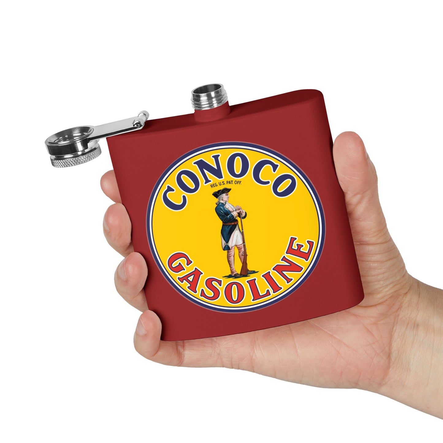 Conoco Minute Man Flask — Vintage Petroliana Gift | The Faded Label Co.