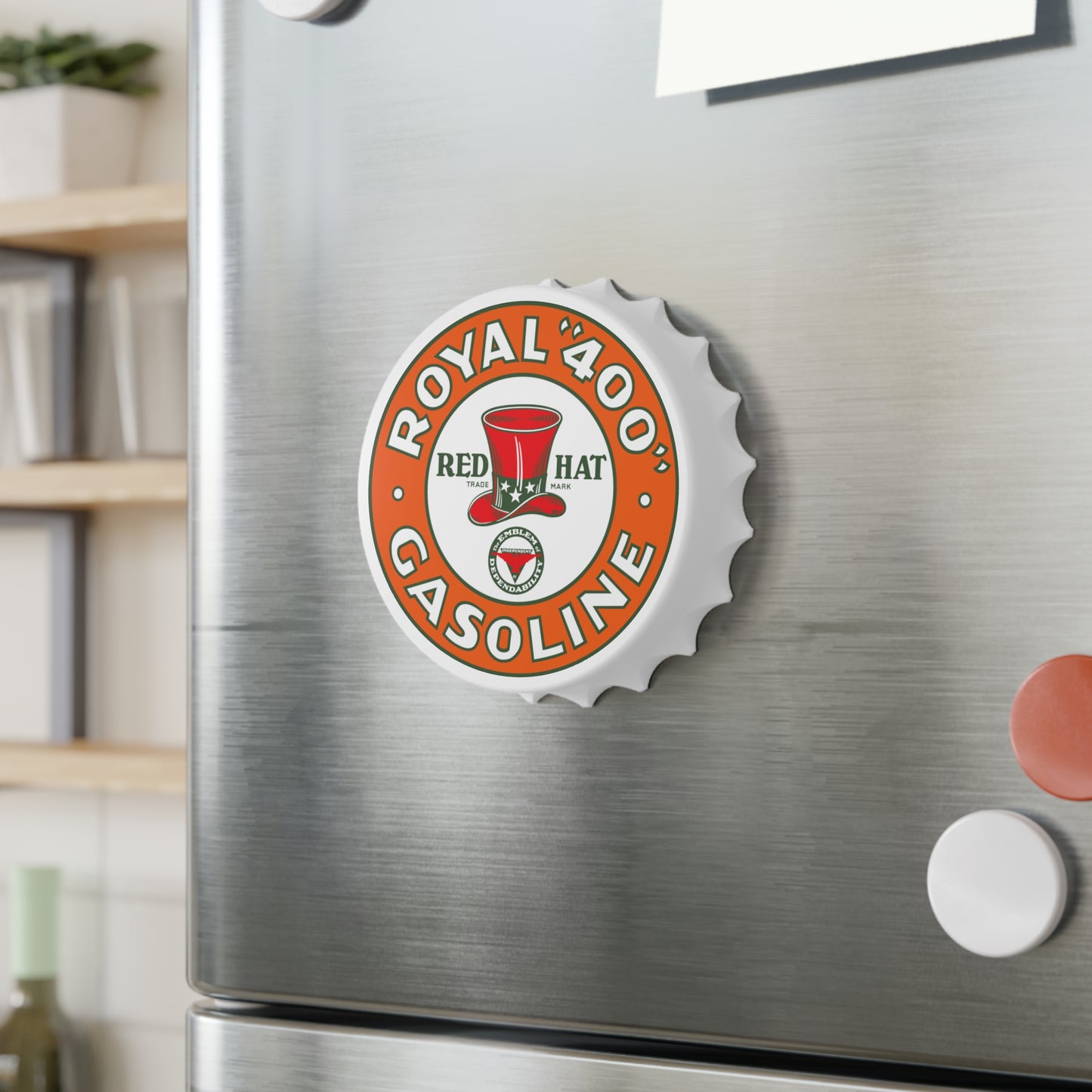 Red Hat Royal 400 Gasoline Bottle Opener — Vintage Rare Petroliana Gift | The Faded Label Co.