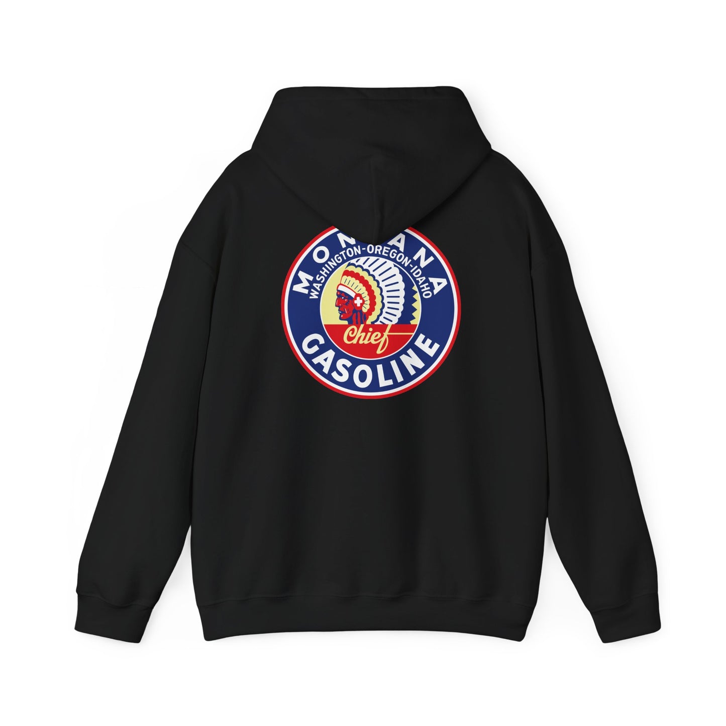 Montana Chief Gasoline Hoodie — Retro Logo Vintage Gas Station Pullover