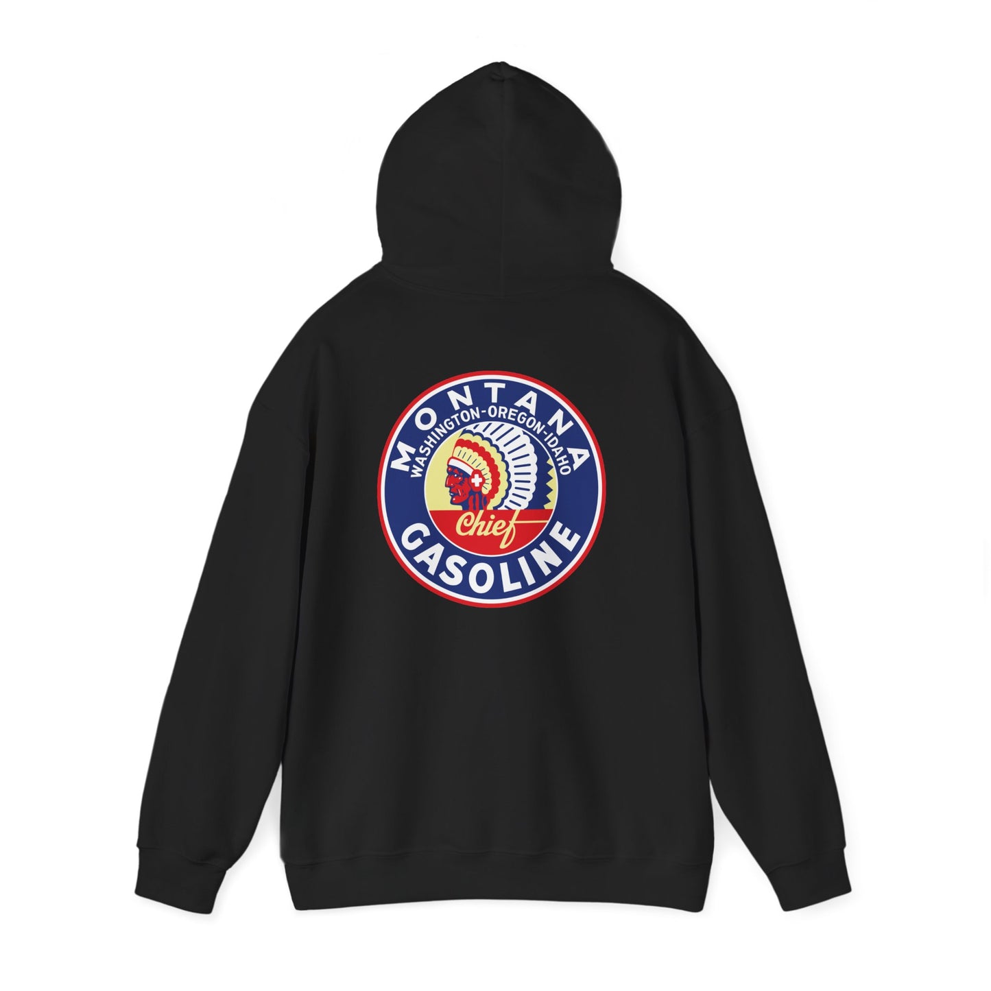 Montana Chief Gasoline Hoodie — Retro Logo Vintage Gas Station Pullover