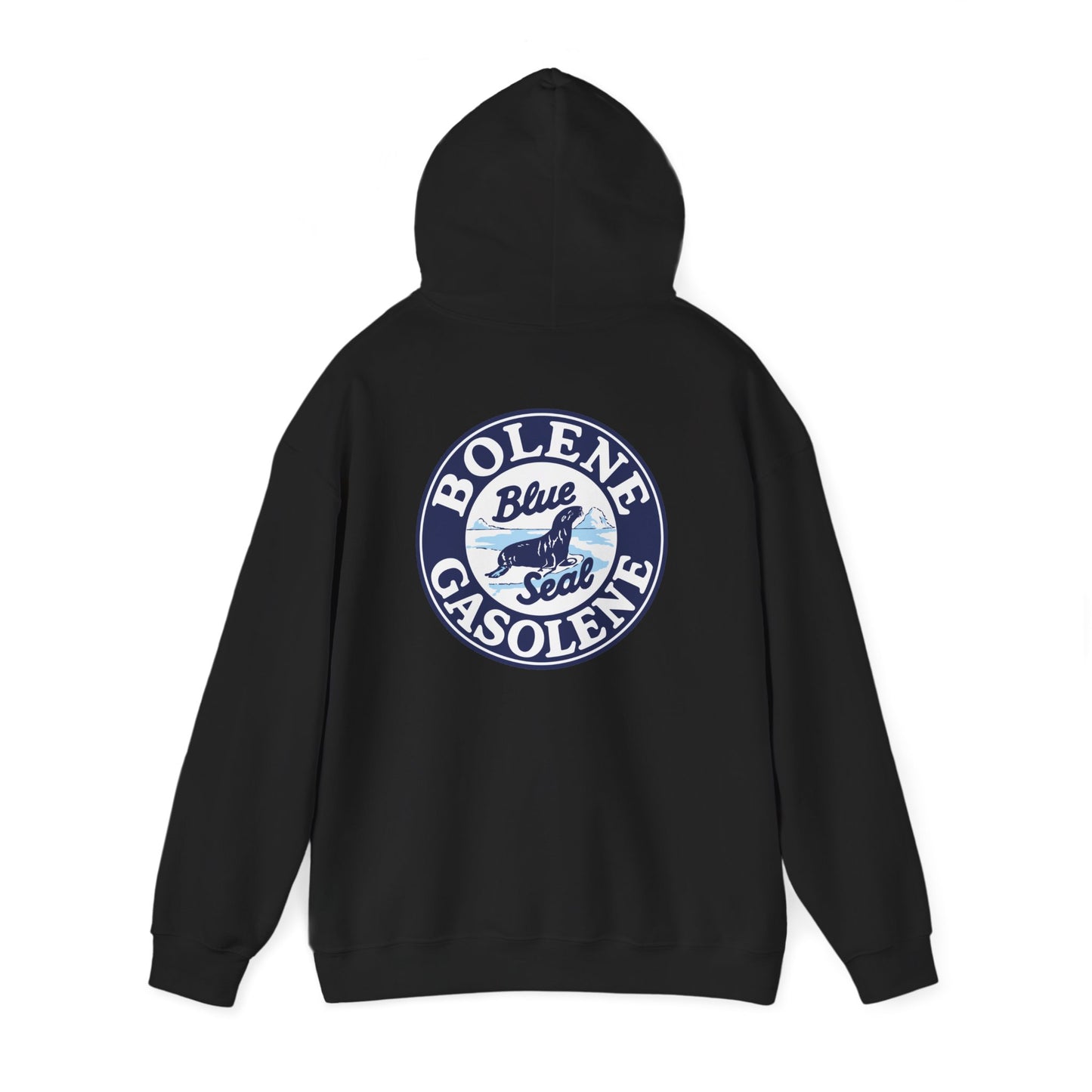 Bolene Blue Seal"Gasoline Hoodie - Vintage " Retro Logo Pullover