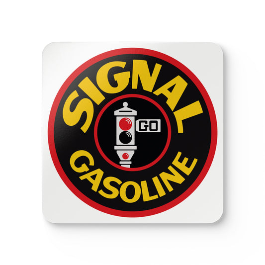 Signal Gasoline coaster set — vintage petroliana gift — The Faded Label Co.