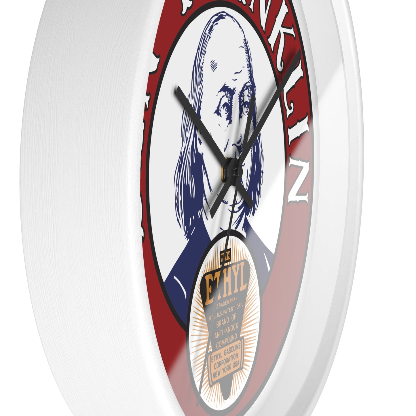 Ben Franklin Wall Clock – Vintage Patriotic Portrait Clock with Ethyl Seal