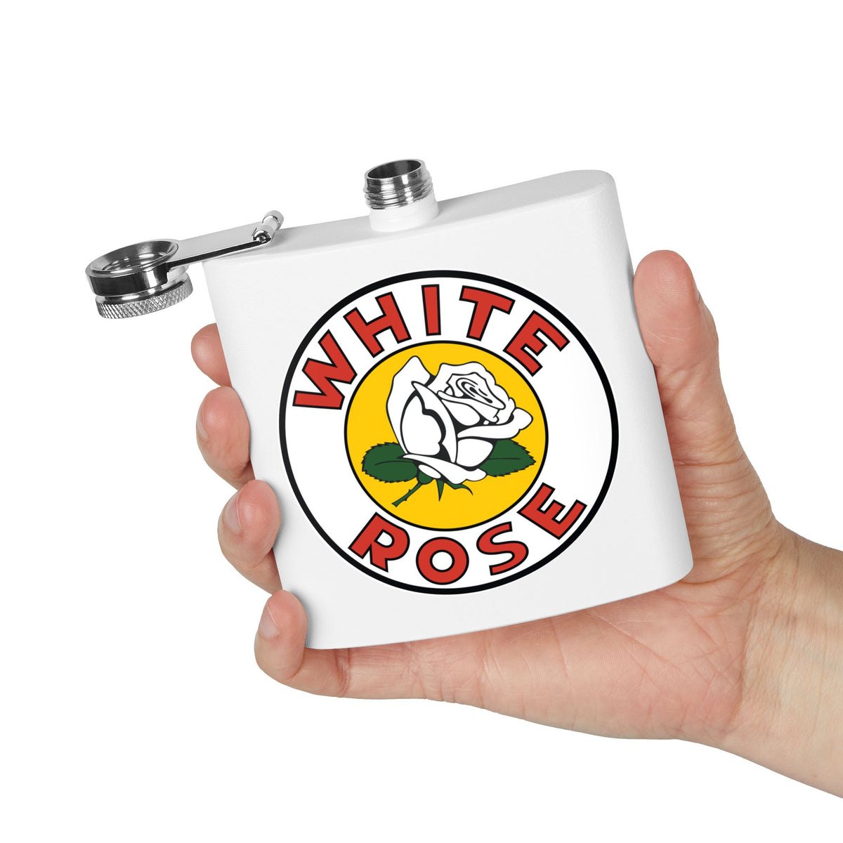 White Rose Gasoline Flask — Vintage Canadian Petroliana Gift | The Faded Label Co.