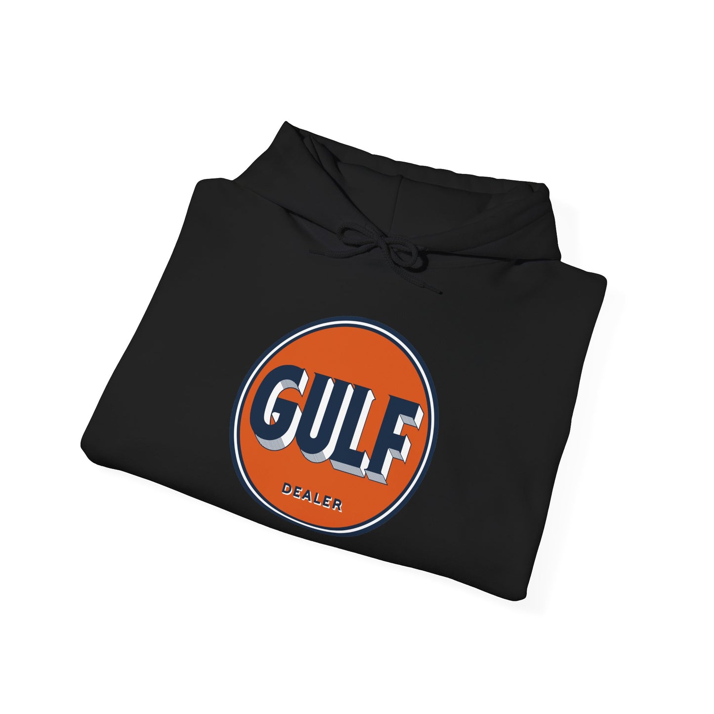 Gulf dealer Logo Hoodie — Vintage Orange Gas Station Crewneck