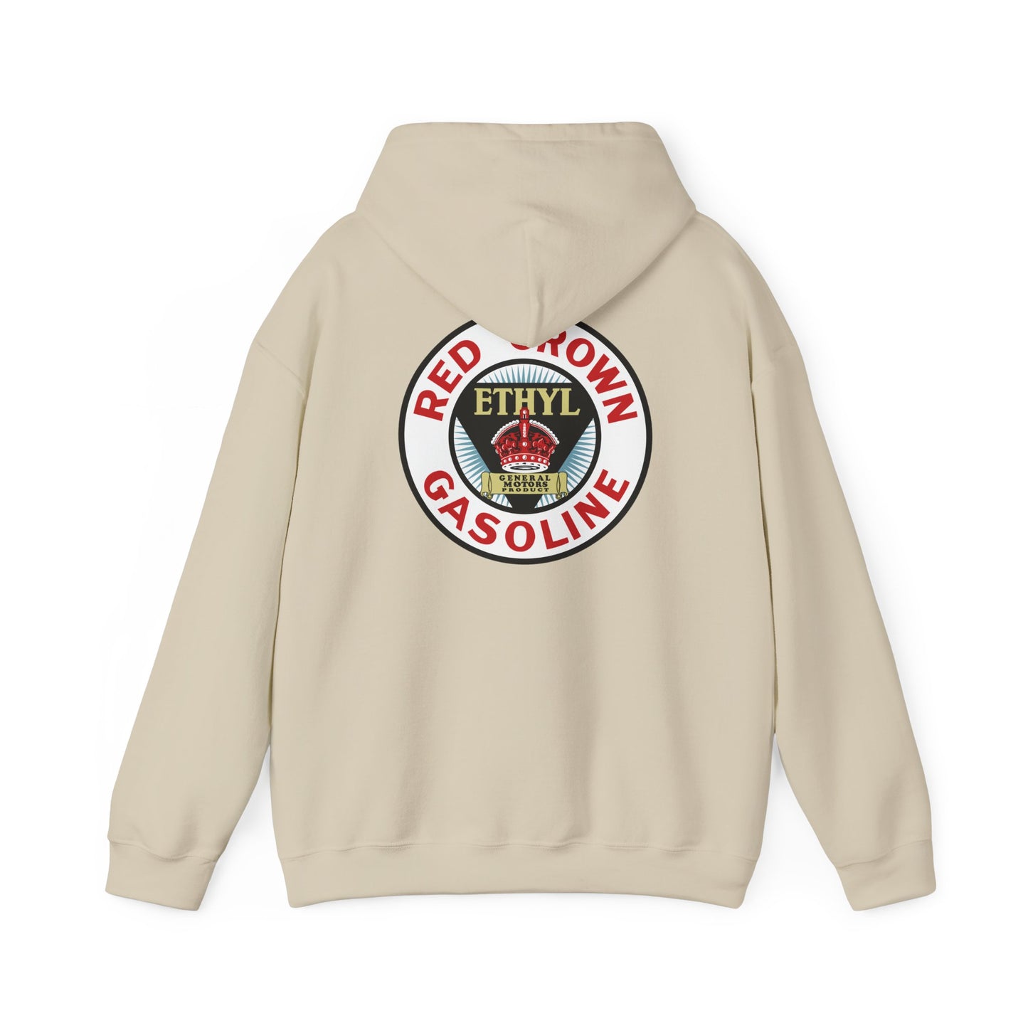 Red Crown Ethyl  Gasoline Logo Hoodie — Vintage Ethyl Oil Company Pullover