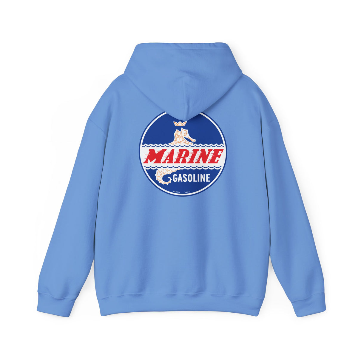 Marine Gasoline Hoodie — Vintage Seahorse Petroliana | The Faded Label Co.