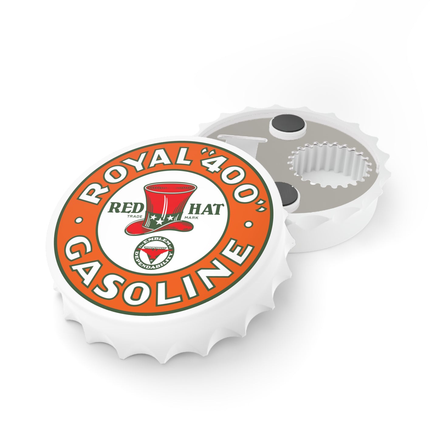 Red Hat Royal 400 Gasoline Bottle Opener — Vintage Rare Petroliana Gift | The Faded Label Co.