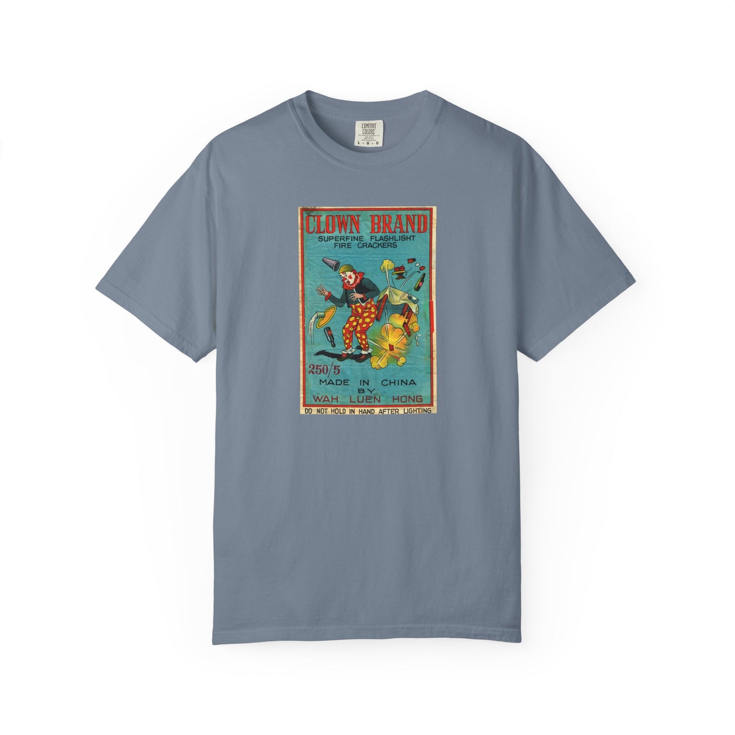 Clown Brand Firecrackers t-shirt True Navy — vintage Independence Day fireworks tee — The Faded Label Co.