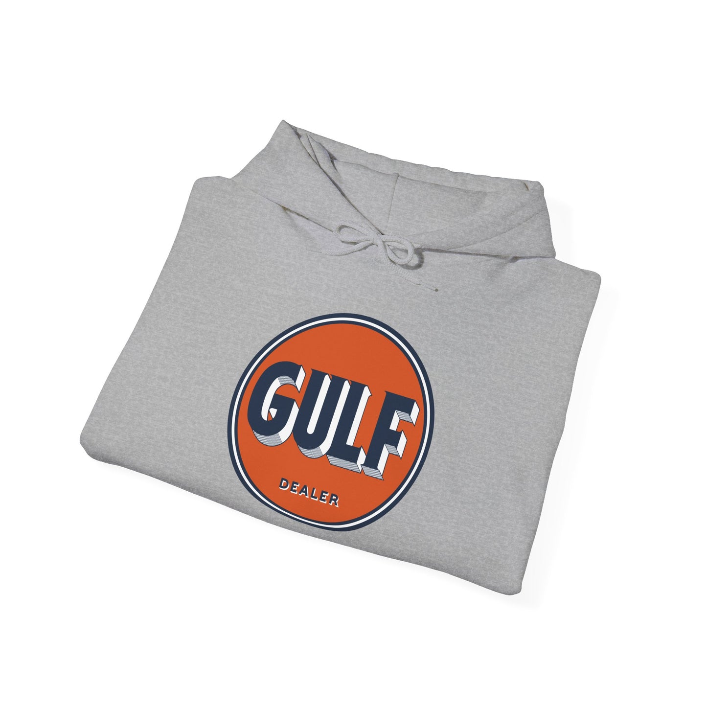 Gulf dealer Logo Hoodie — Vintage Orange Gas Station Crewneck