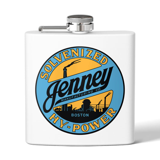 Jenney Gasoline flask navy — vintage petroliana gift — The Faded Label Co.