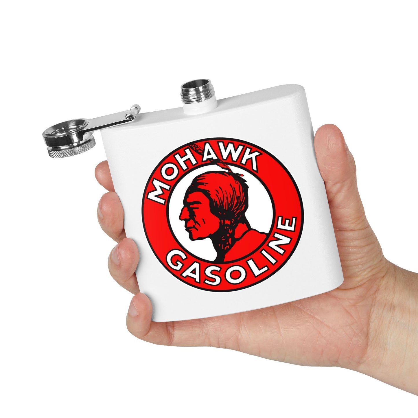 Mohawk Gasoline Flask — Vintage Petroliana Gift | The Faded Label Co.