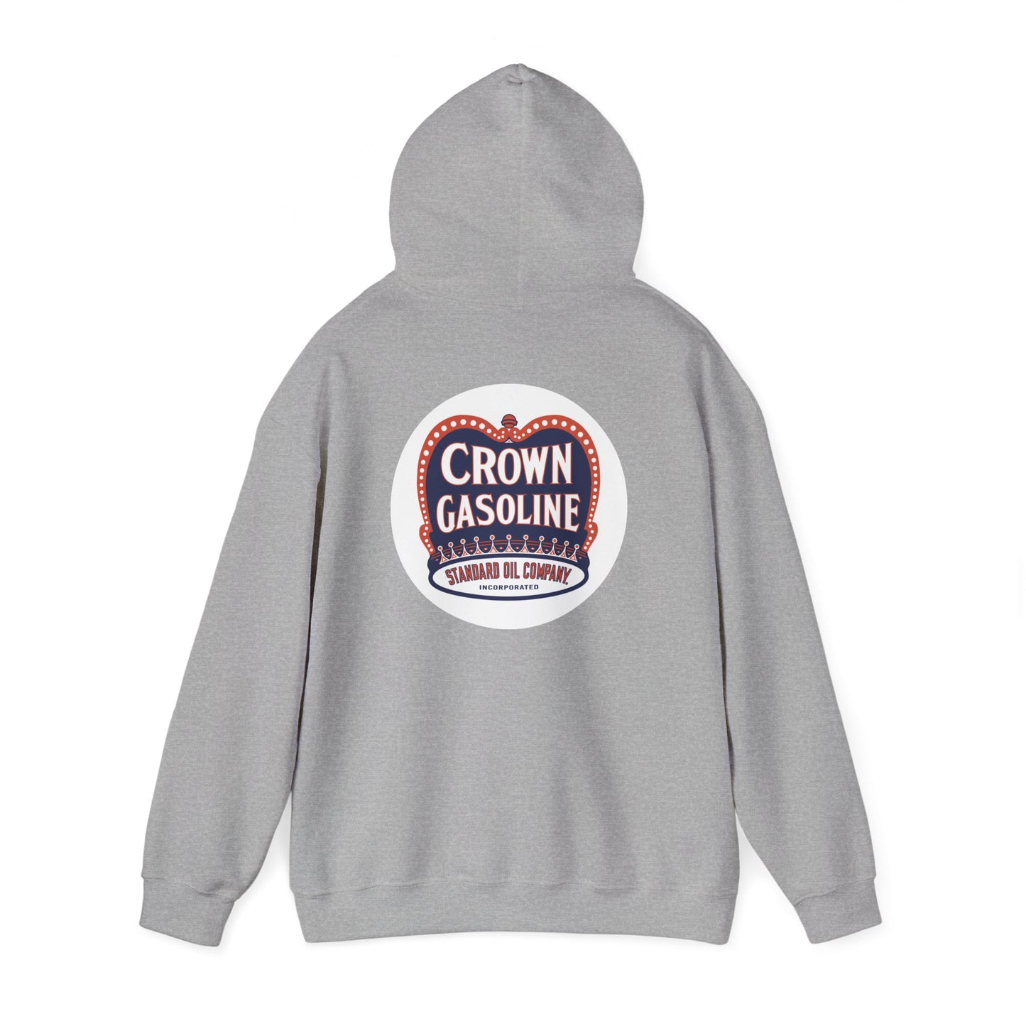 Crown Gasoline Vintage Logo Hoodie – Retro Gas Station Graphic Sweatshirt